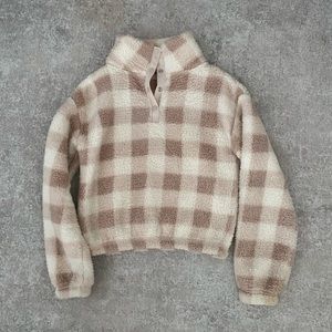 SO Plaid Sherpa Pullover (S)